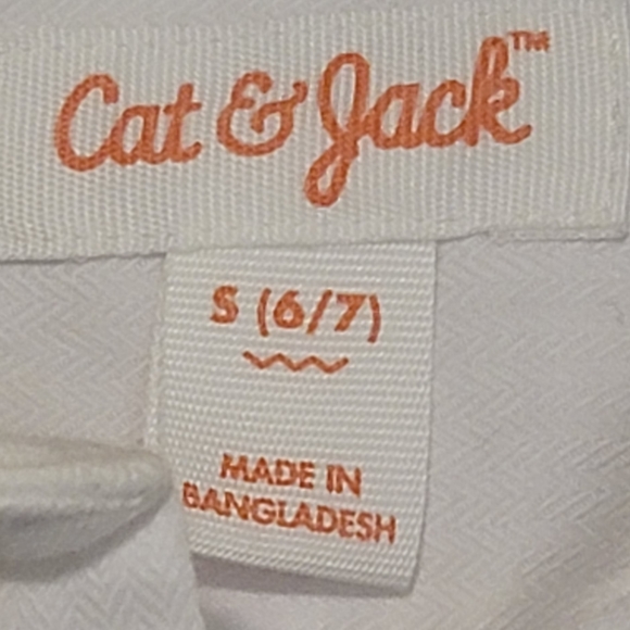Cat & Jack boys Small buttom up white Dress shirt - Picture 3 of 3
